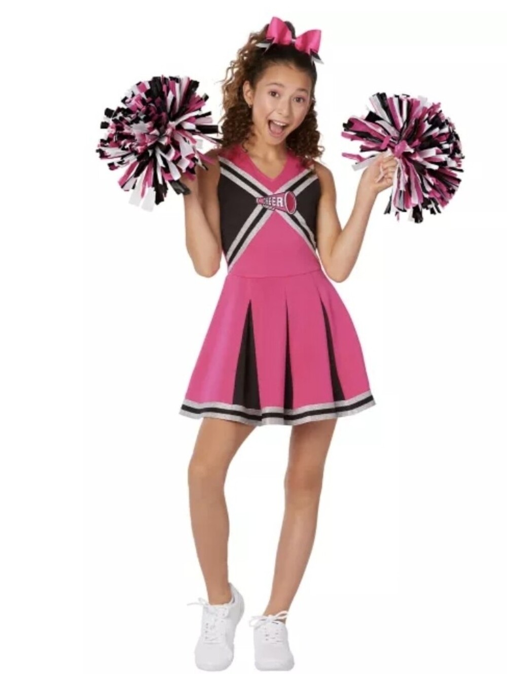 NWT Spirit Halloween Child Pink Black Cheerleader Costume Large 12 - 14Perfect